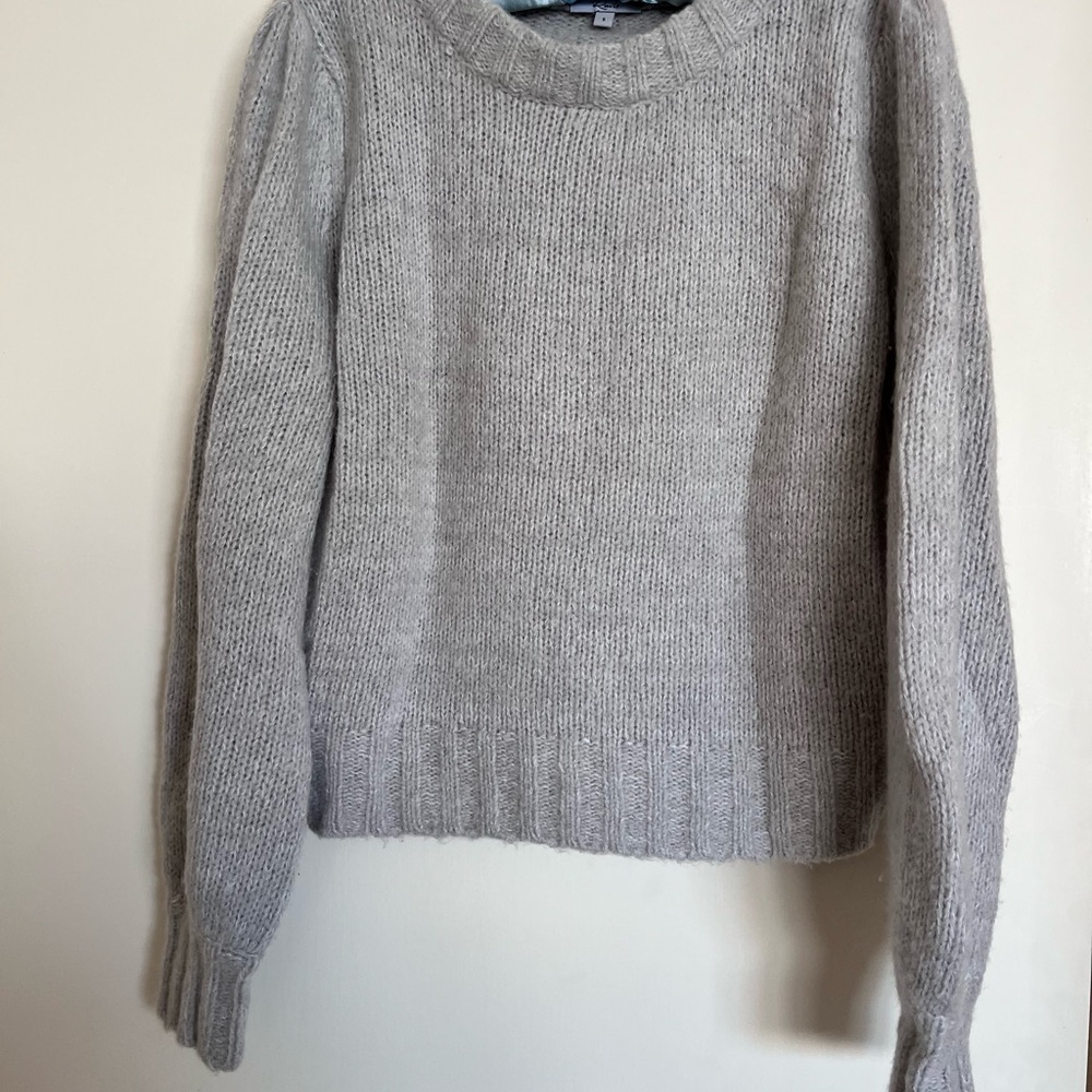 Rails Gray Crew Neck Sweater with Ribbed Knit